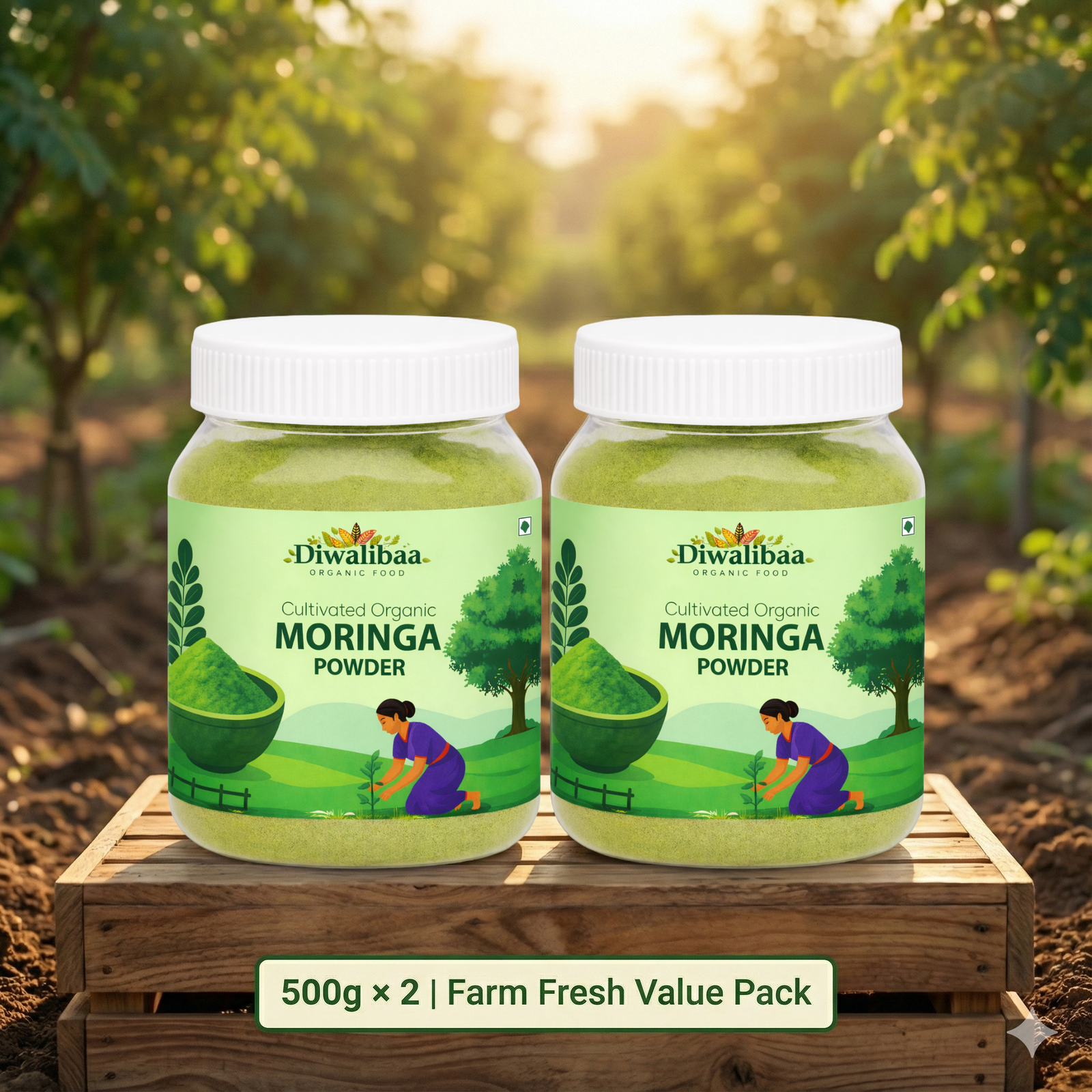 DIwalibaa Organics Organic Moringa Leaf Powder for Weight Loss 100% Natural For Hair|Skin|Superfood (Copy)