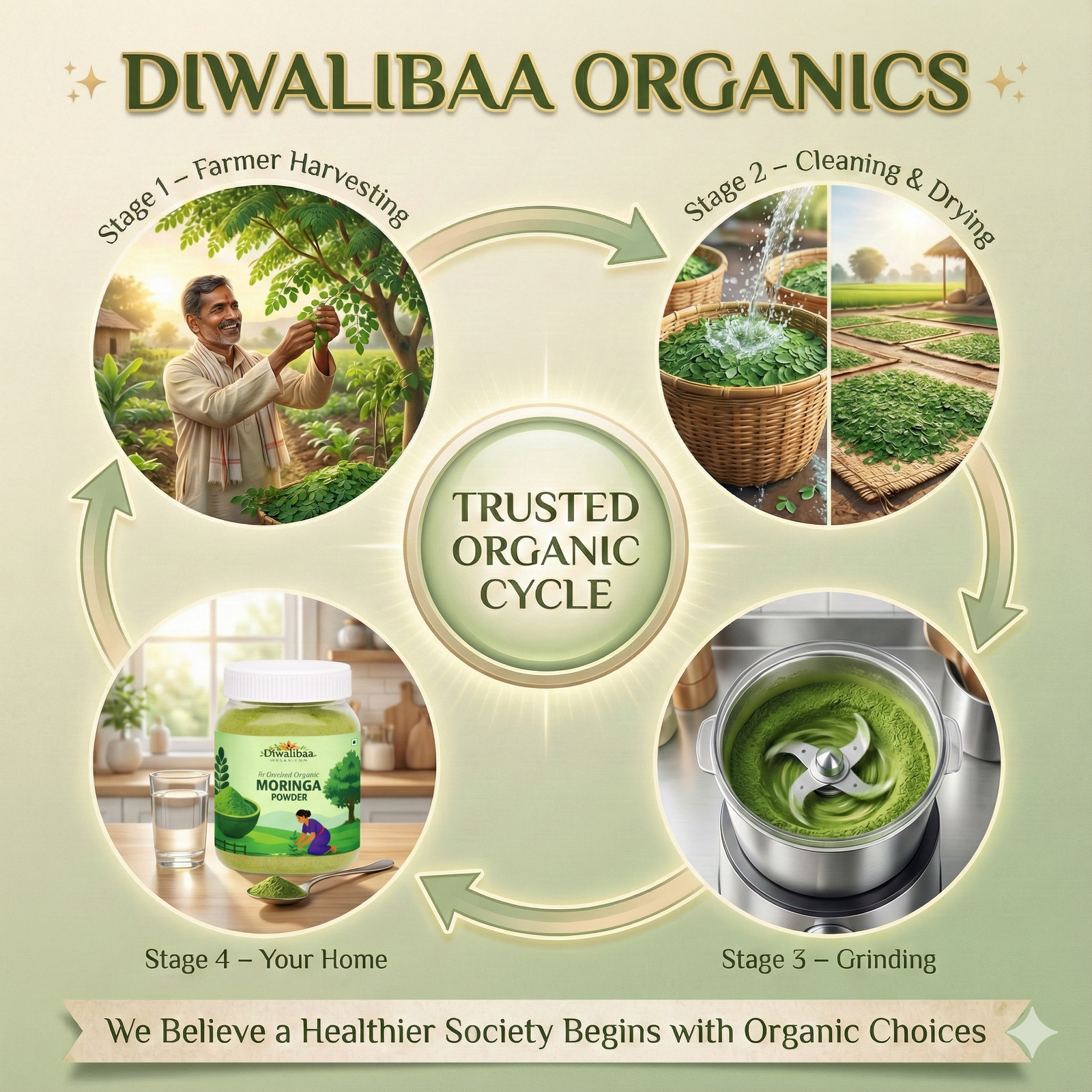 DIwalibaa Organics Organic Moringa Leaf Powder for Weight Loss 100% Natural For Hair|Skin|Superfood (Copy) - Image 5