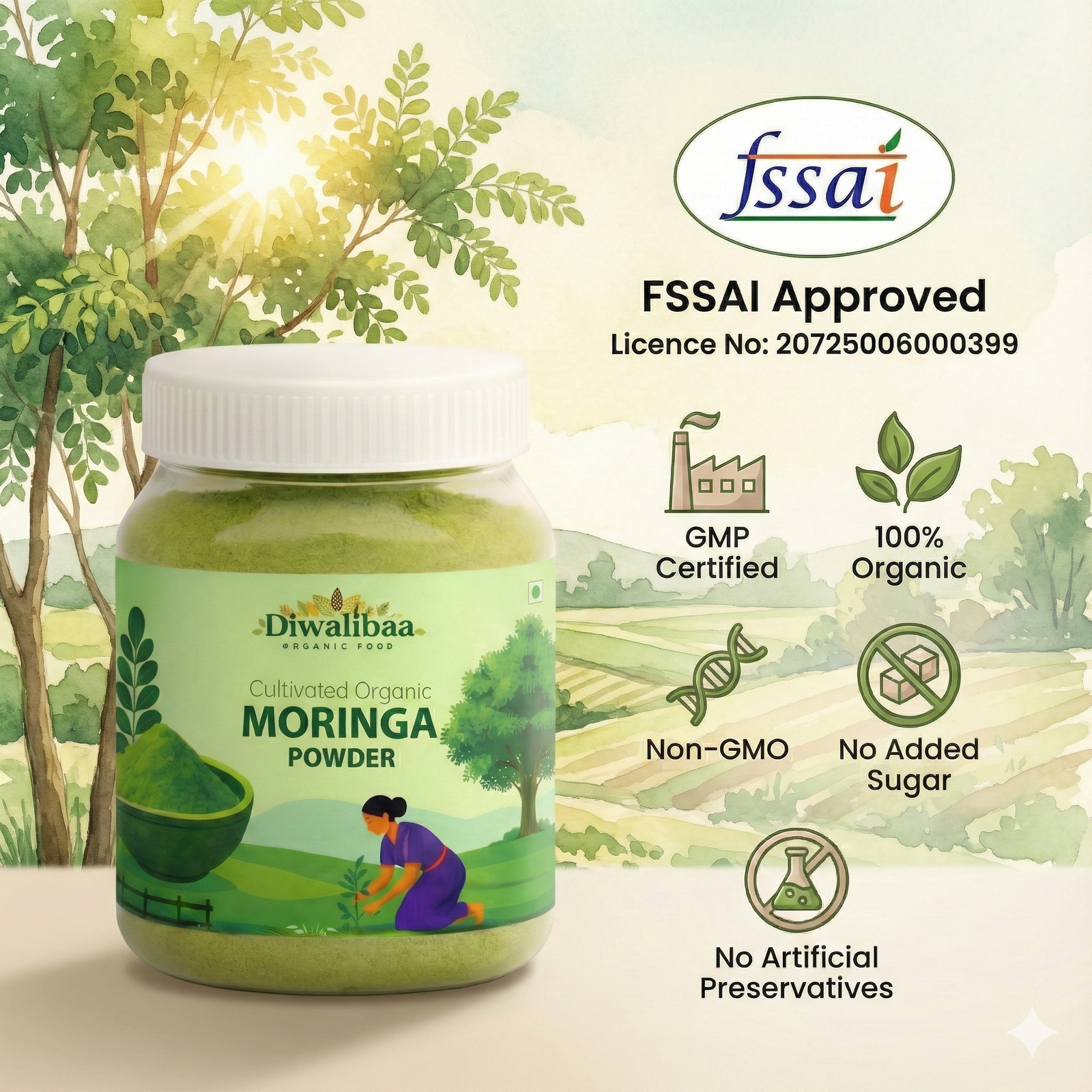 DIwalibaa Organics Organic Moringa Leaf Powder for Weight Loss 100% Natural For Hair|Skin|Superfood (Copy) - Image 6